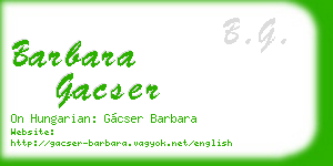 barbara gacser business card