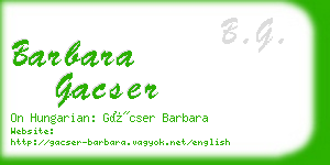 barbara gacser business card